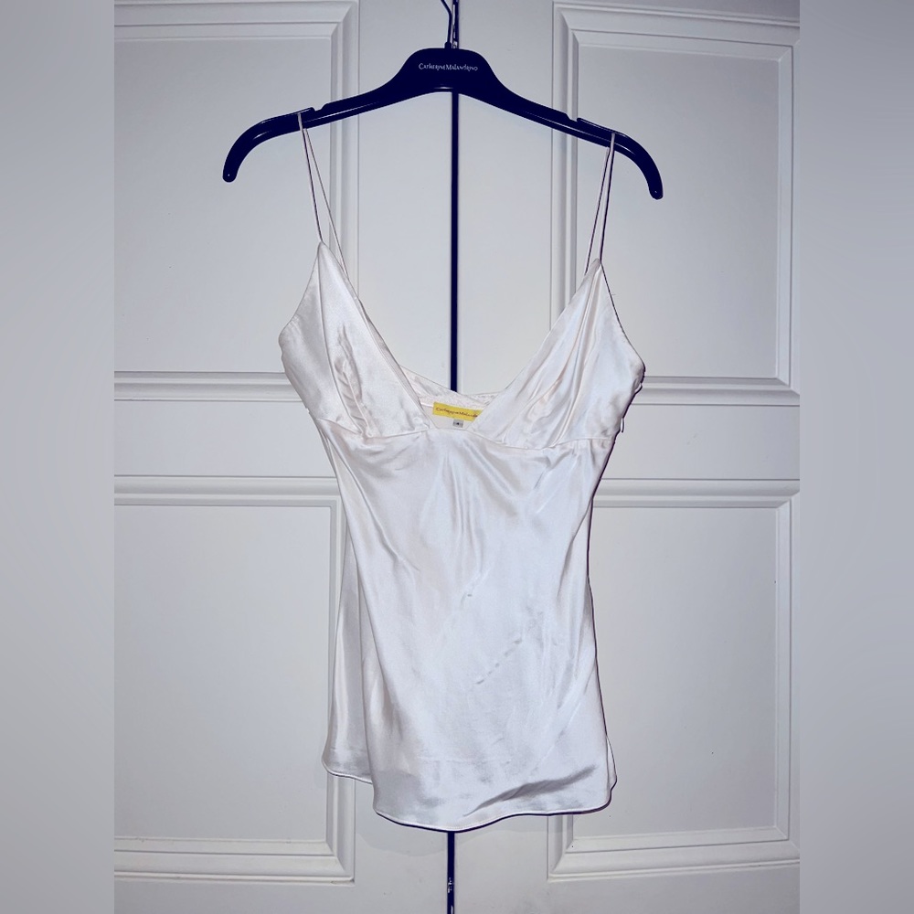 CATHERINE MALANDRINO Silk White Camisole
